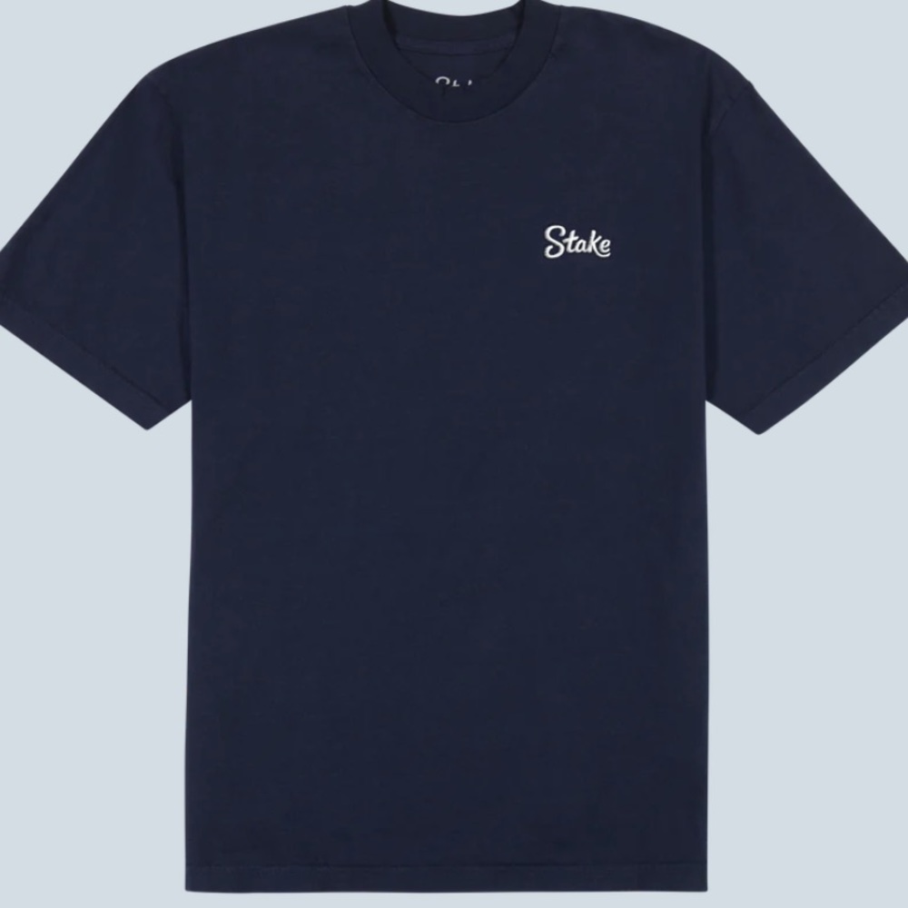 NWOT Stake- White on navy stake tshirt